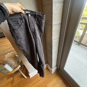 Good American Lightly Distressed Grey Skinny Jeans